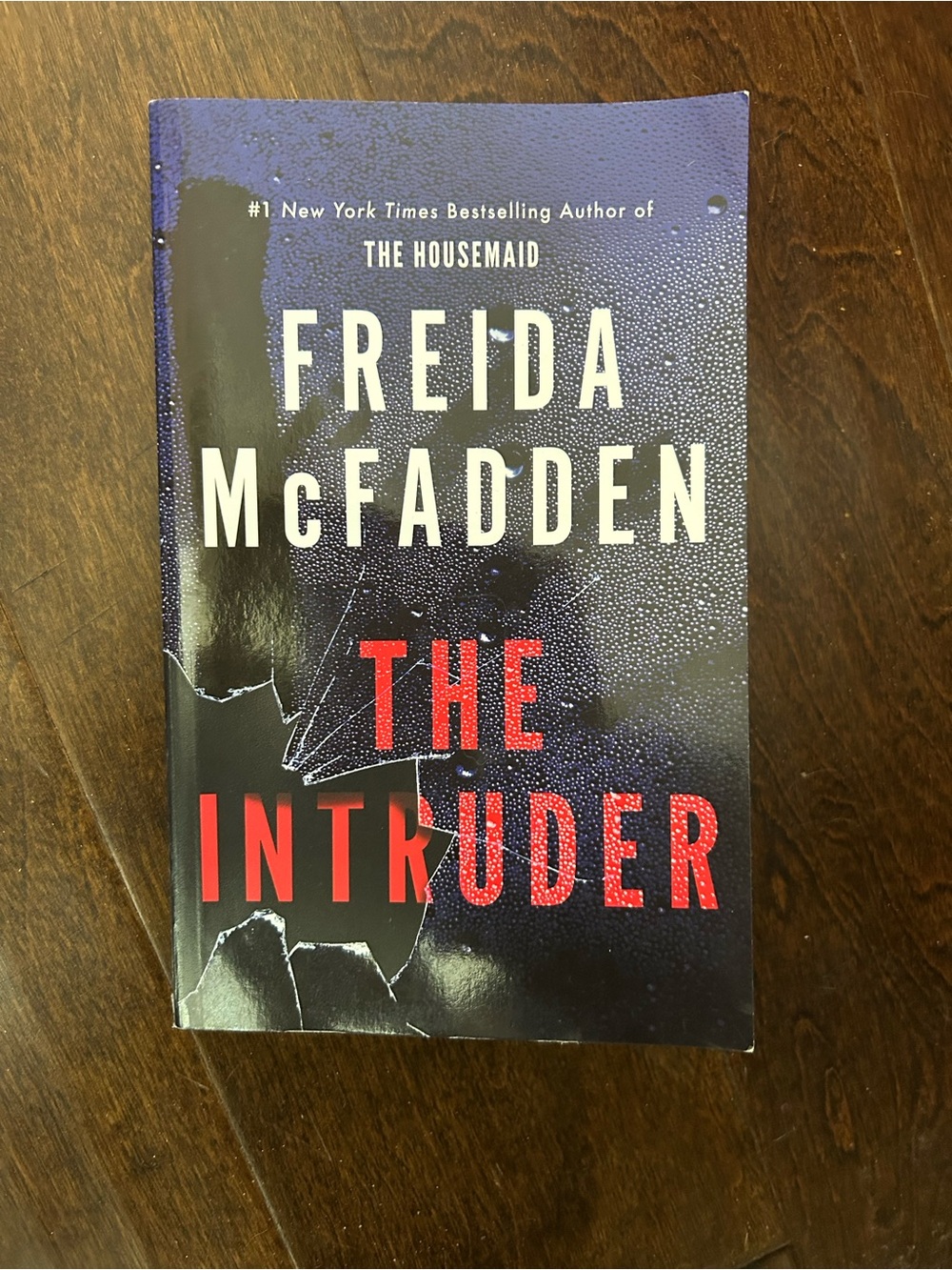 Freida McFadden "The Intruder" — Dark Blue & Red Paperback Thriller